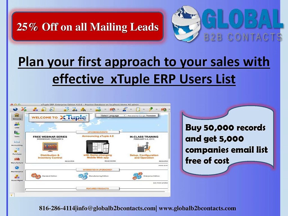 Plan your first approach to your sales with effective  xTuple ERP Users List