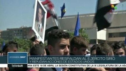 Jóvenes sirios repudian intervención extranjera contra su país
