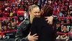 ROUSEY PUTS SUBMISSION HOLD ON STEPHANIE.  The night after WrestleMania, Ronda Rousey appears to make amends with Stephanie McMahon, but instead Ronda puts her in a submission hold.