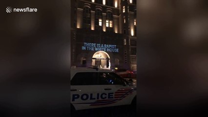 'Rapist in the White House' message projected onto Trump's hotel