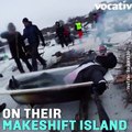 These Russian Adrenalin Junkies Cut a Raft out of Ice and Partied on it