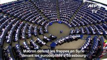 Macron défend les frappes aériennes menées en Syrie