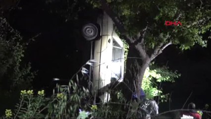 Adana Ağaca Asılı Kalan Otomobilde 4 Kişi Yaralandı