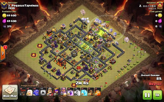 Clash of Clans max TH11 vs TH10 Clan War 3 Star Attack Strategy Golem, Bowler, Healer HD