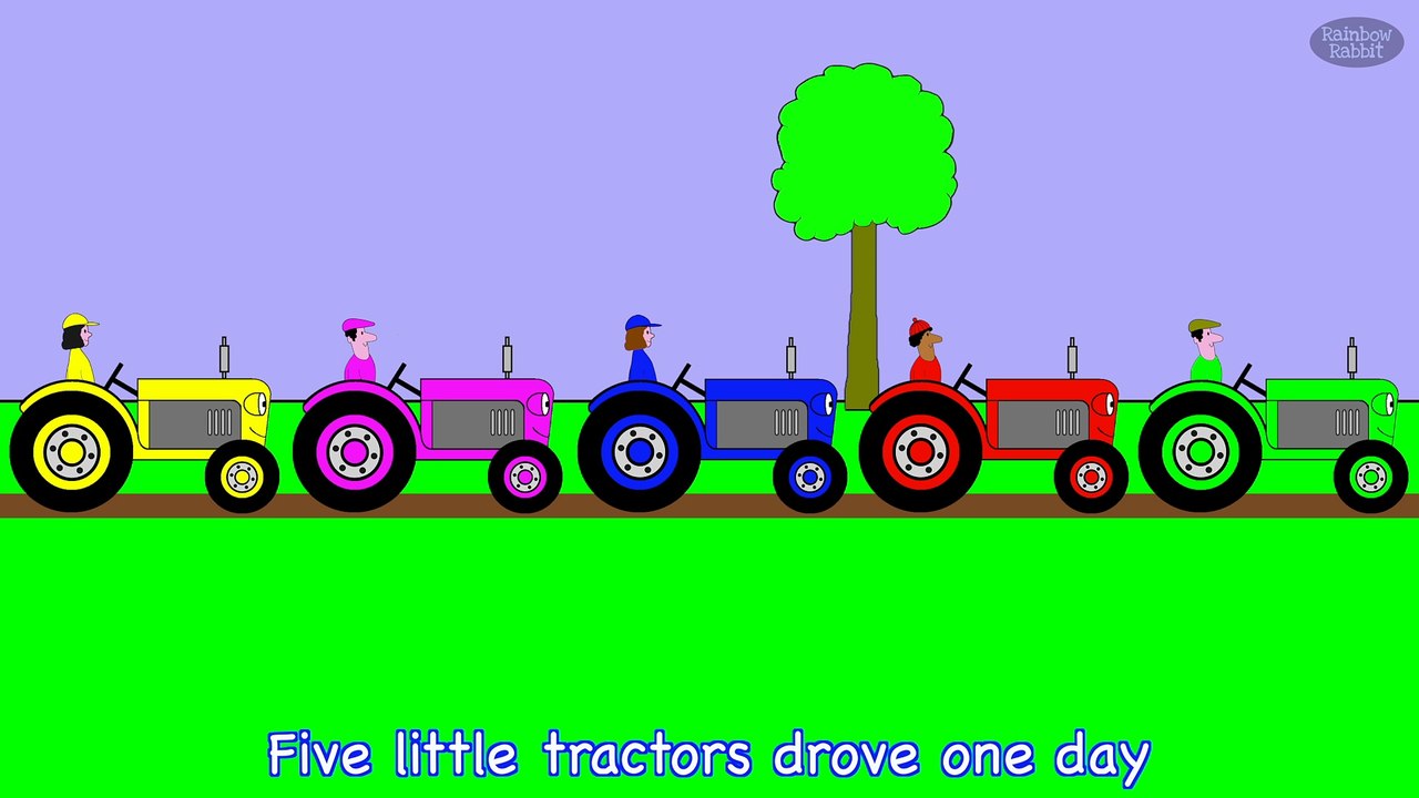 Five Little Tractors NURSERY RHYME RainbowRabbit (Official Video