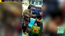 Abuela loca en el metro de Taipéi ataca a una mujer acusándola de no saber educar a sus hijos