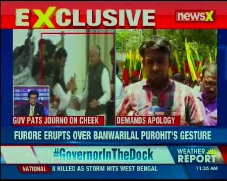 TN Governor pats scribe on female journalist's cheek; DMK stages protests against TN Governor