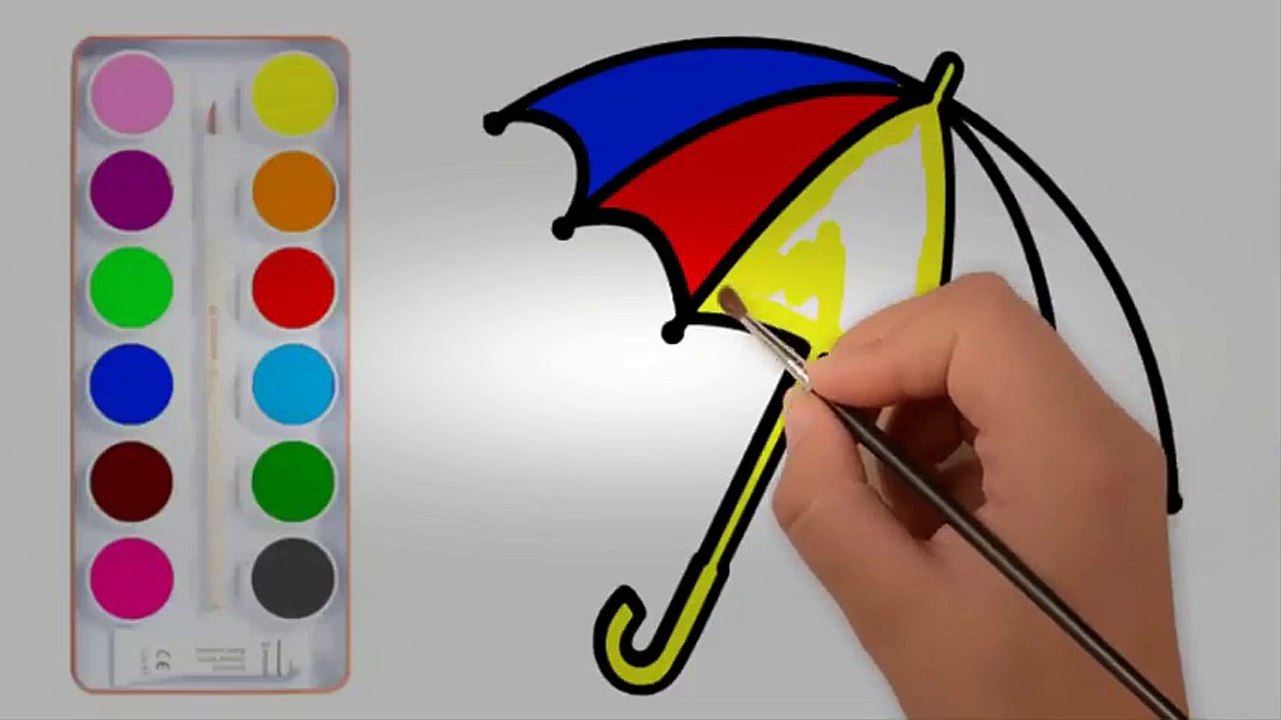 Draw and color videos for kids  How to Draw and Color Umbrella| Coloring Pages for Kids| Learn Colo | Educational child channel