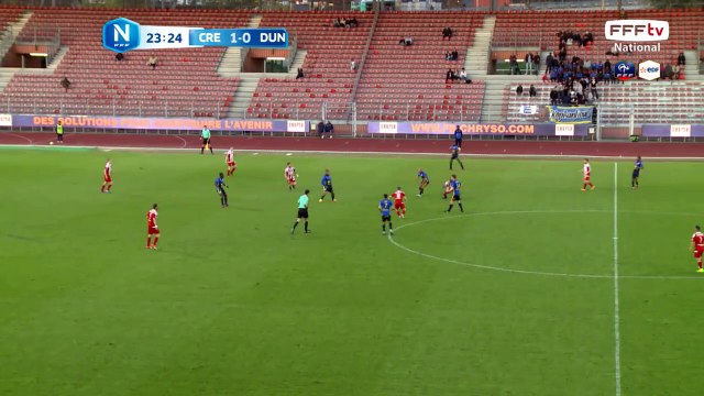 Égalisation de Dunkerque !!! Seul face à la défense de Créteil TIMITE arme une frappe qui trompe Kerboriou. 1 but partout.