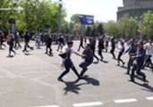 Demonstrators Against Armenian Prime Minister's Election Clash With Police