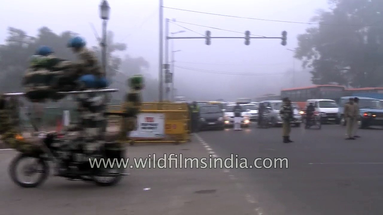 Daredevil motorbike stunt by soldiers of Indian Army