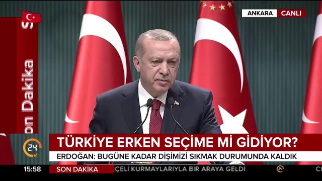 Cumhurbaşkanı Erdoğan, erken seçim ile ilgili olarak açıklama yapıyor
