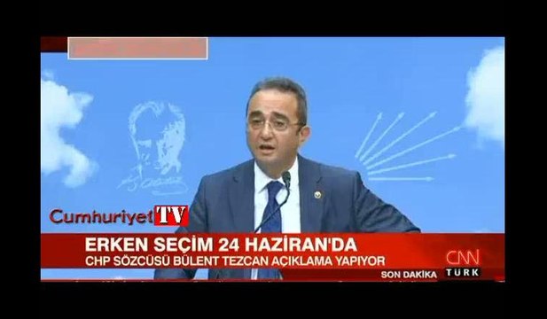 CHP Sözcüsü Bülent Tezcan'dan erken seçim açıklaması