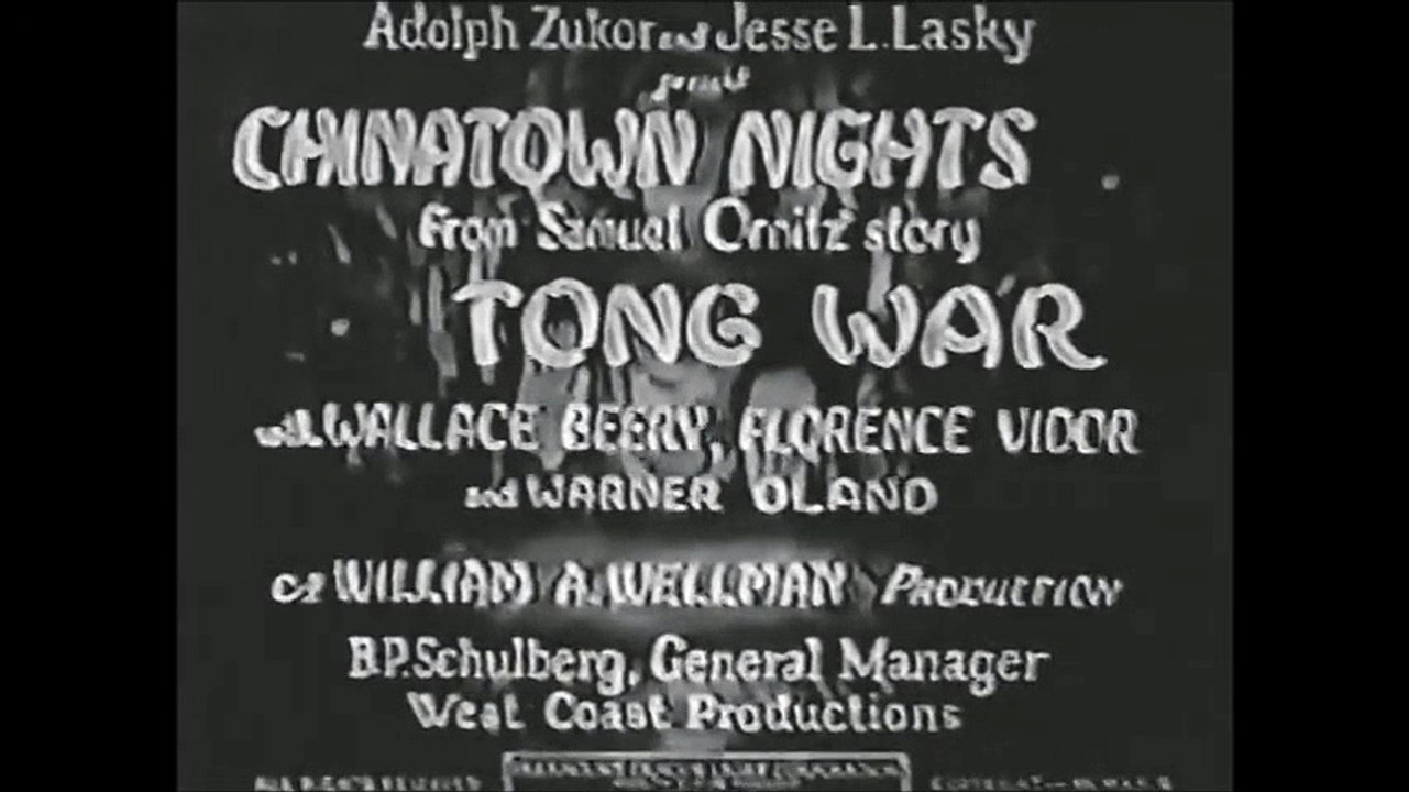 Chinatown Nights (1929) Pt. 1 Wallace Beery, Florence Vidor