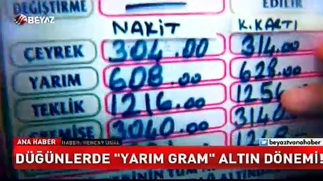 Düğünlerde yarım gram altın dönemi
