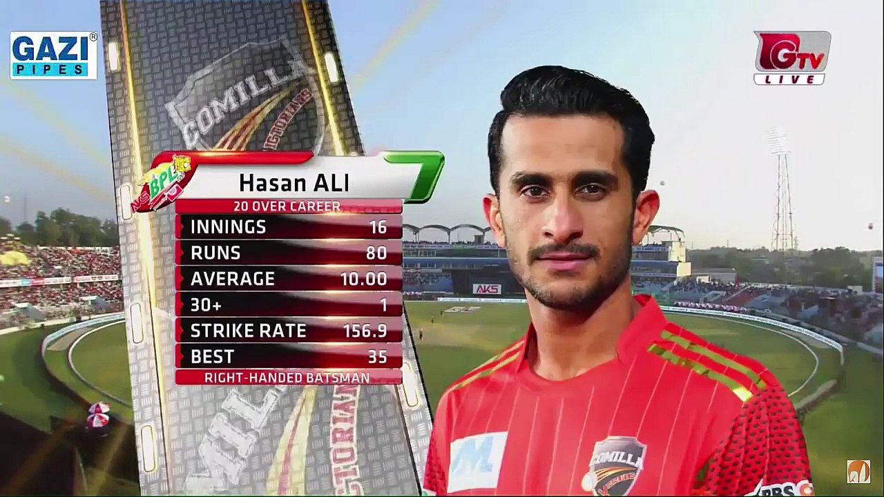 Hasan Ali big below in BPL 2017 16 of 6 balls Big two 6 6