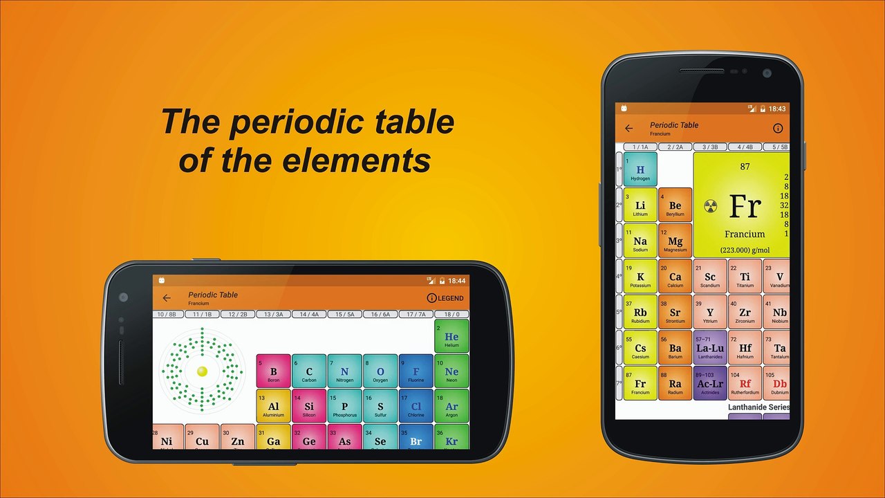 Periodic Table of the chemical elements for Android - Modern PTE - V.1.0.0 (en-US)