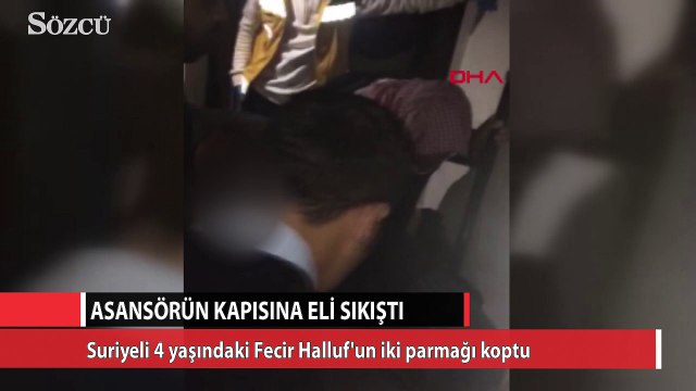 Asansör kapısına eli sıkışan çocuğun iki parmağı koptu