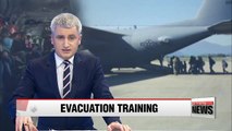 U.S. testing procedures for emergency evacuation of its citizens in South Korea