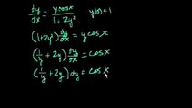 Viejo ejemplo de ecuaciones diferenciales separables