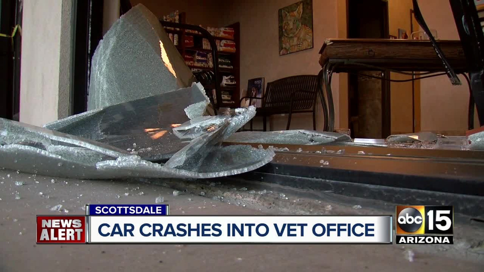 ⁣Car crashes into Scottsdale veterinary office