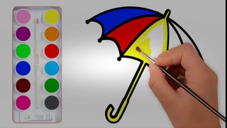 Draw and color videos for kids  How to Draw and Color Umbrella| Coloring Pages for Kids| Learn Colo | Educational child channel