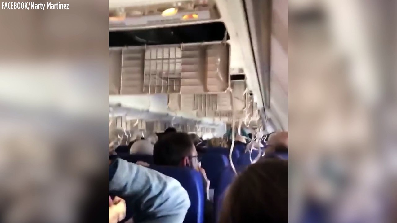 Un passager filme l’intérieur de l’avion de la Southwest après l’explosion d’un moteur en vol