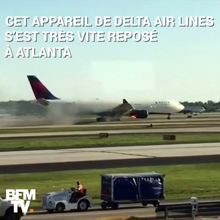 Le réacteur en feu, cet avion atterrit en urgence à Atlanta