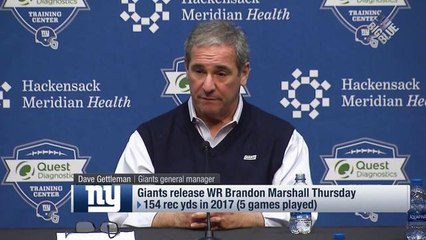 Dave Gettleman's response when reporter mentions Brandon Marshall's release: 'Really?'