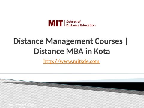 Distance MBA in Kota | Correspondence Management Courses | MIT School of Distance Learning