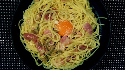 An amateur tried making Carbonara   カルボナーラ作ってみた