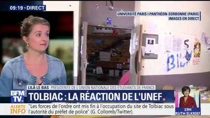 Download Video: Les dégradations “ne reflètent pas ce qui s’est passé à Tolbiac pendant ces semaines de mobilisation”, selon la présidente de l’UNEF