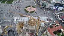 Taksim Camii İnşaatında Son Durum Havadan Görüntülendi