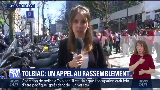 Devant l'université de Tolbiac, le rassemblement pourrait durer encore plusieurs heures