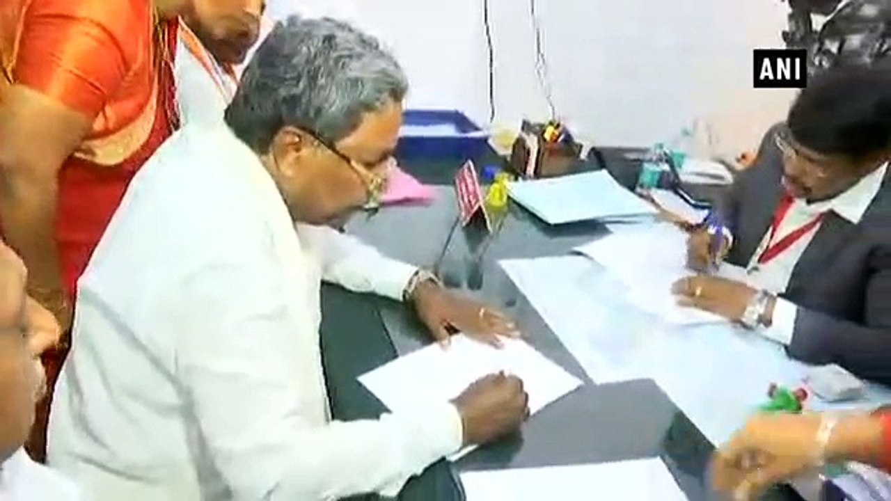 கர்நாடக மாநில முதல்வர் சித்தராமையா இன்று வேட்புமனு தாக்கல்-வீடியோ