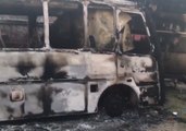 Cars and Buildings Burnt Out During Protests in South Africa's Mahikeng Province