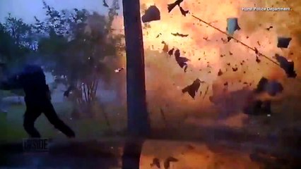 Des policiers échappent de justesse à l'explosion d'une maison