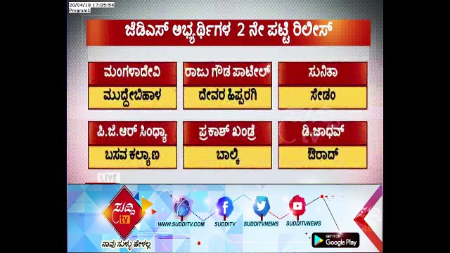 Karnataka Assembly Election : JDS Released Second List Of 58 Candidates | ಸುದ್ದಿ ಟಿವಿ