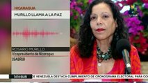 Nicaragua: Rosario Murillo hace un llamado a la paz
