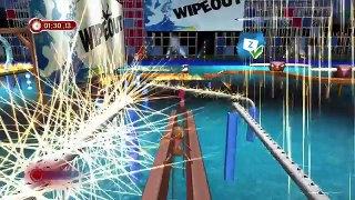 Lets Play Wipeout: Create and Crash pt.3 - WILDER WEST - Father Daughter Co-Op Gameplay WiiU