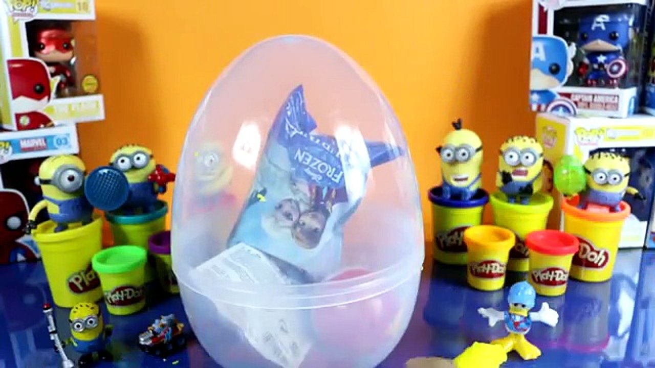 Giant play doh surprise eggs frozen cars 2 spongebob kinder surprise toys