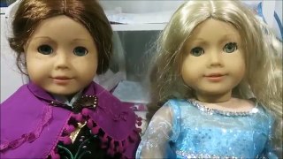 Frozen American Girl Anna Elsa new Bedroom decor and playing instruments