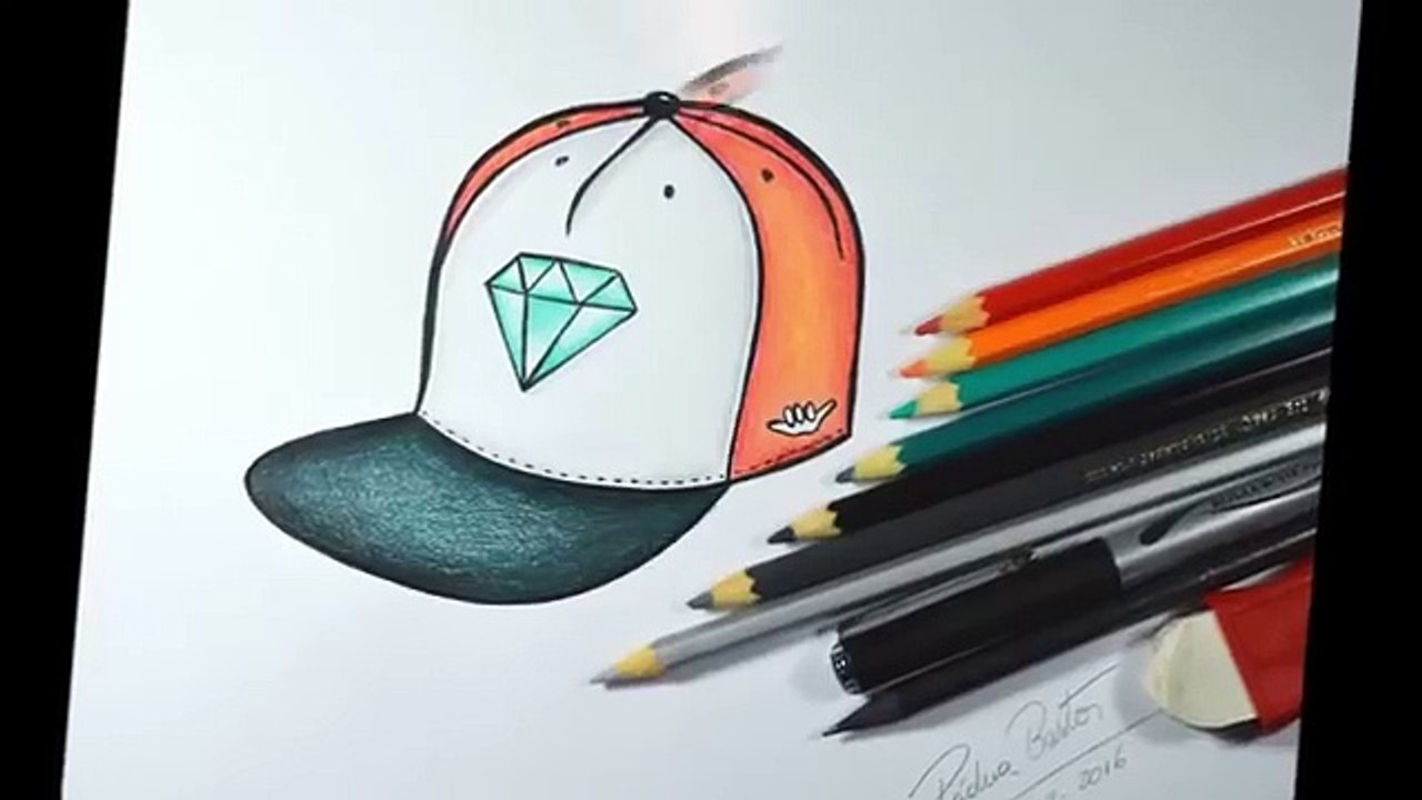 Como desenhar um BONÉ de Aba Reta - passo a passo