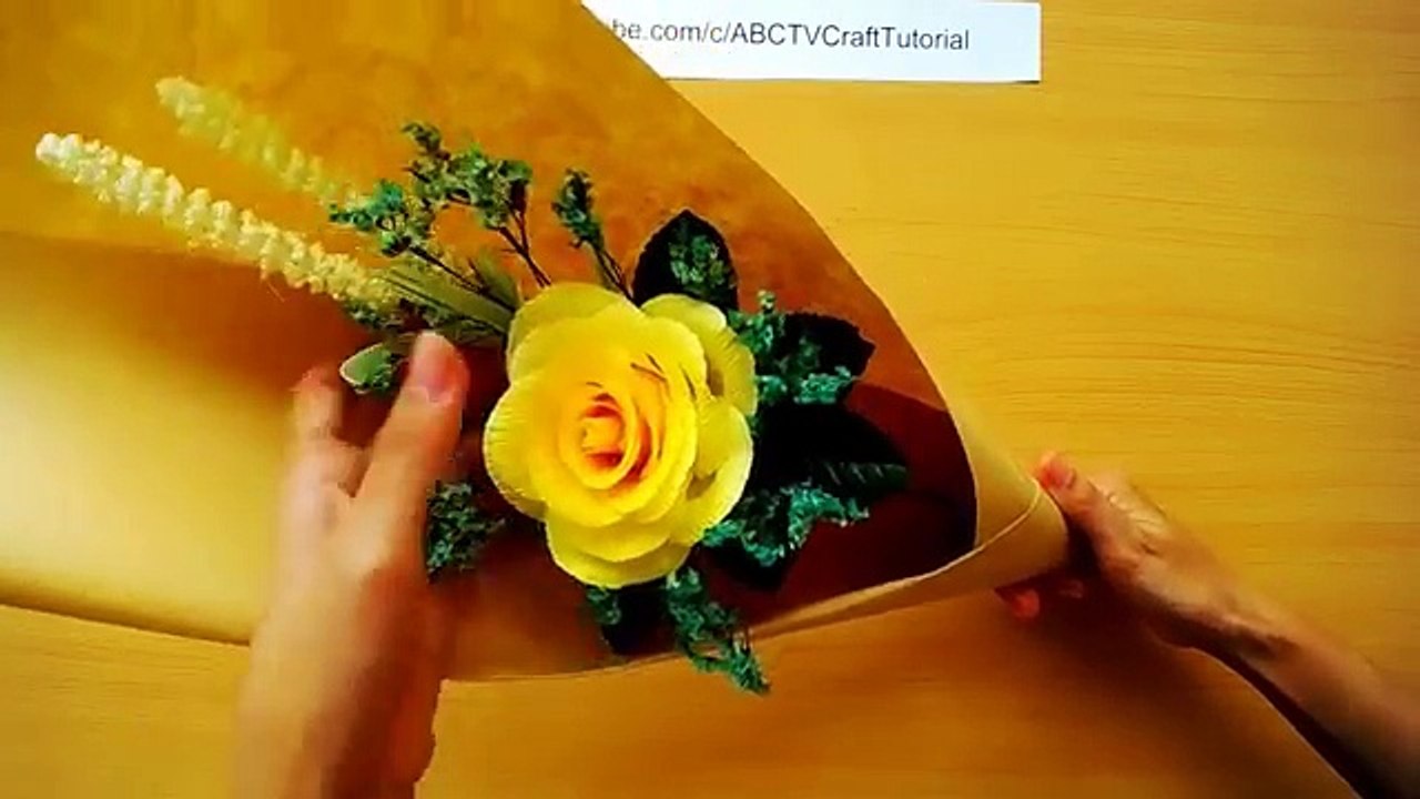 How To Make Flower Bouquet With Single Rose
