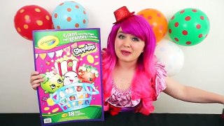 Coloring Shopkins Dlish Donut & Sneaky Wedge GIANT Coloring Book Page Crayons | KiMMi THE CLOWN