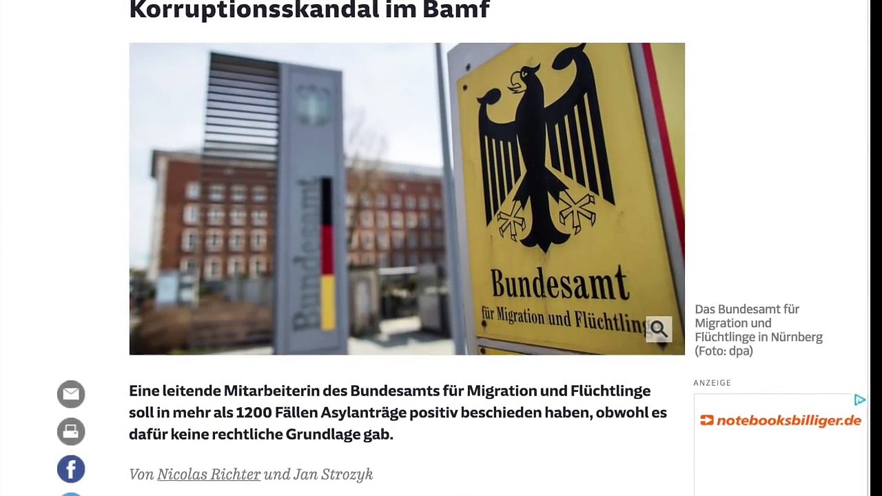 1200 Asylanträge ohne Grund genehmigt! Korruption im BAMF auch Anwälte involviert!