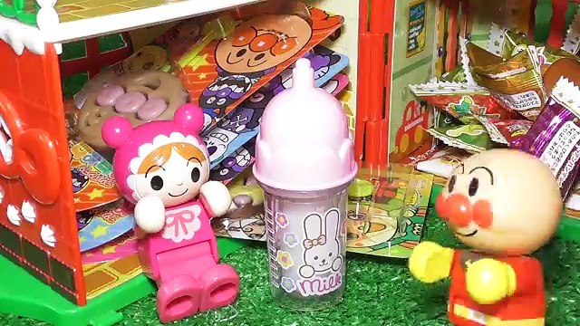 アンパンマン アニメ おもちゃ お菓子の家★メルちゃんとお料理★アンパンマングミにペロペロチョコ★おうちでカギ探し★キッズ ねんど ケーキ 電子レンジ Anpanman Kids toys play
