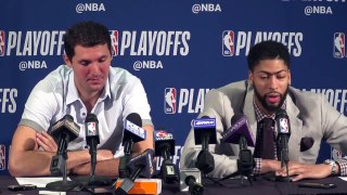 Anthony Davis & Nikola Mirotic Postgame Interview _ Pelicans vs Blazers Game 3