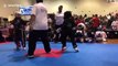 Boy knocks out opponent in seconds with a savage spinning hook kick