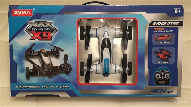 Syma X9 Flying Car Quadcopter Drone Unboxing, Maiden Flight & Drive, and Review